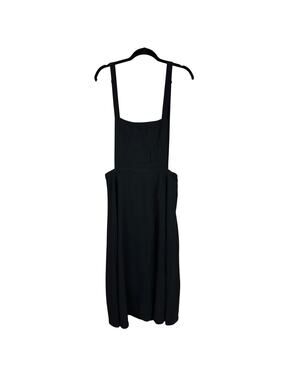 NWT Vintage Liz Claiborne Black Zip Bib Overall Maxi Jumper Dress Size 14